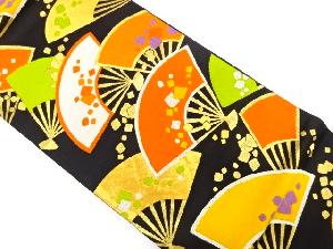 アンティーク　扇に色紙散らし模様織り出し袋帯（着用可）